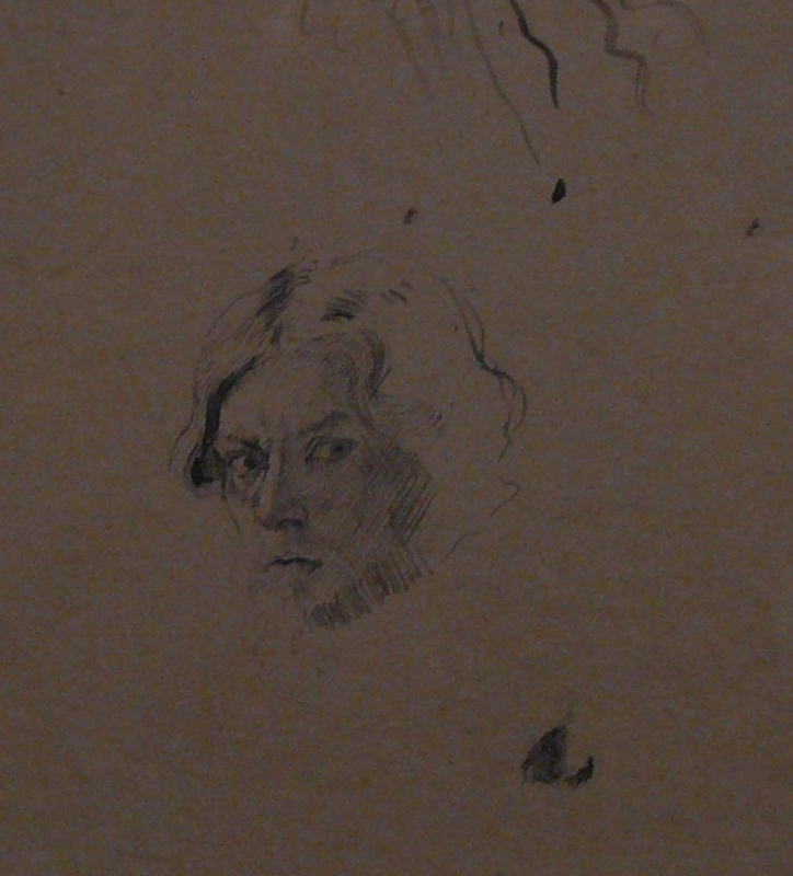 C 15 Pen & Ink drawing of Augustus John.