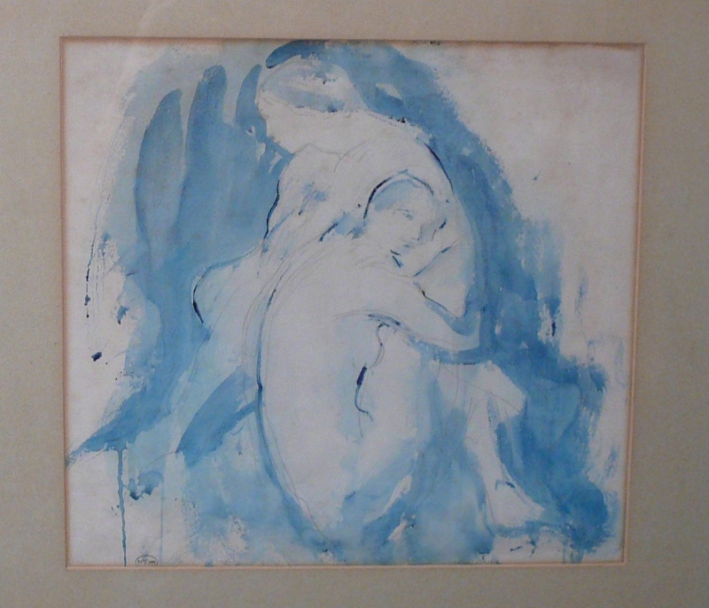 C 33 watercolour-drawng of two  nudes