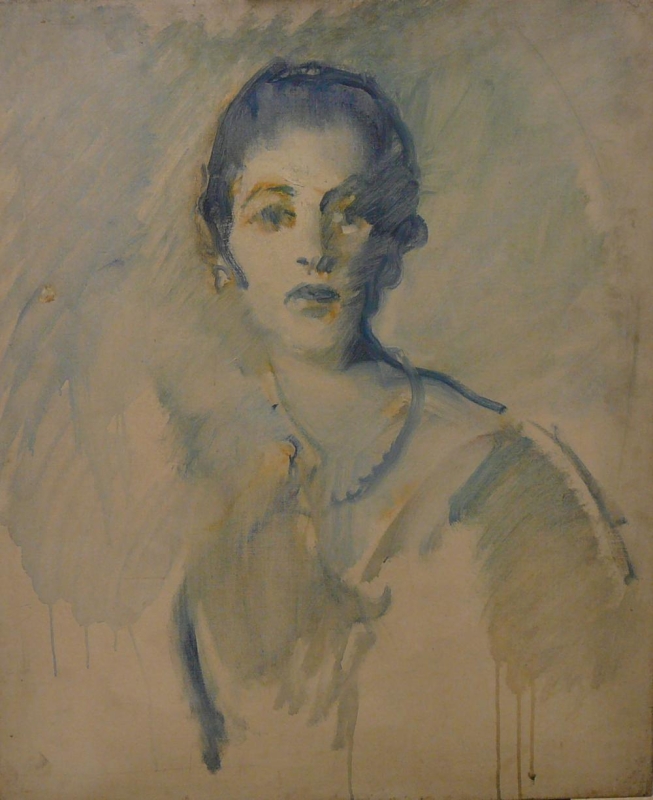 14/32 sketch for a portrait of Viscountess Chilston