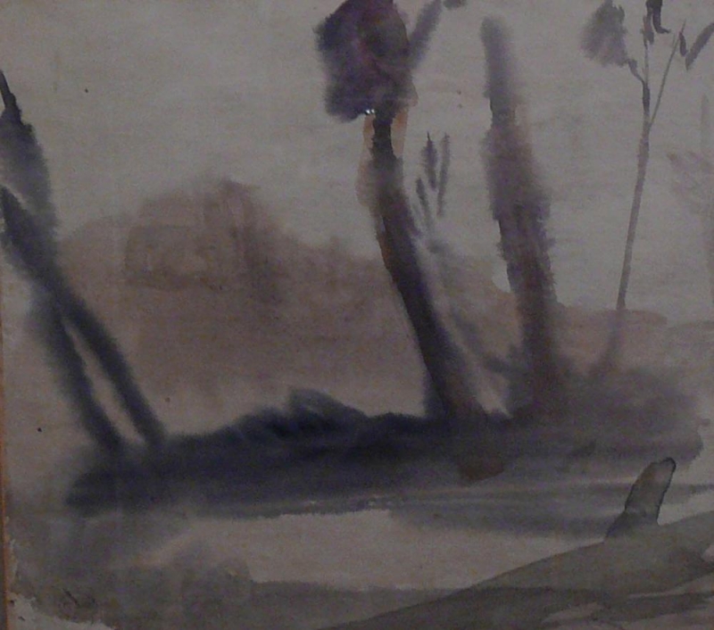 c 17 watercolour, wash landscape