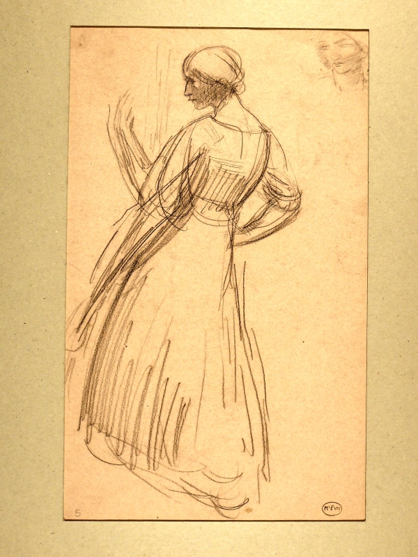 5ch sketch of woman in dress