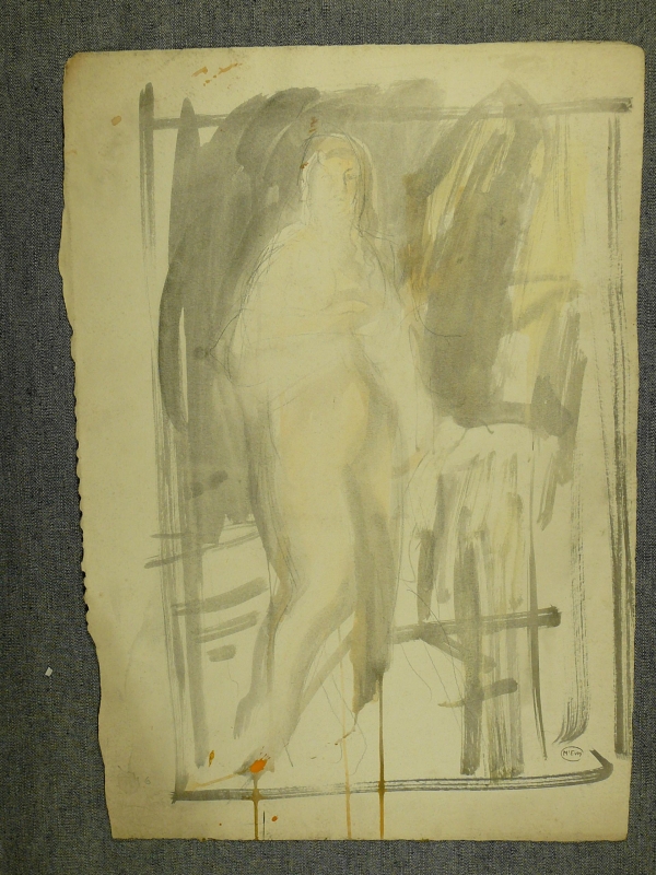 6ch Watercolour nude standing