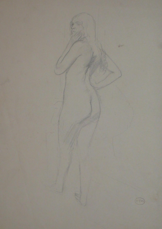 109ch Pencil sketch, standing nude