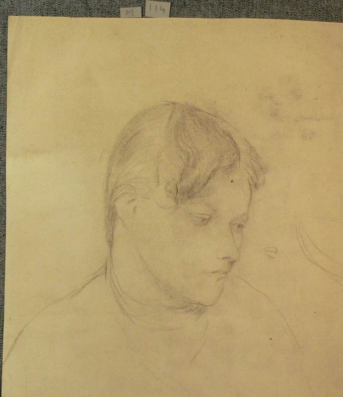 Pencil Portrait of a lady looking down