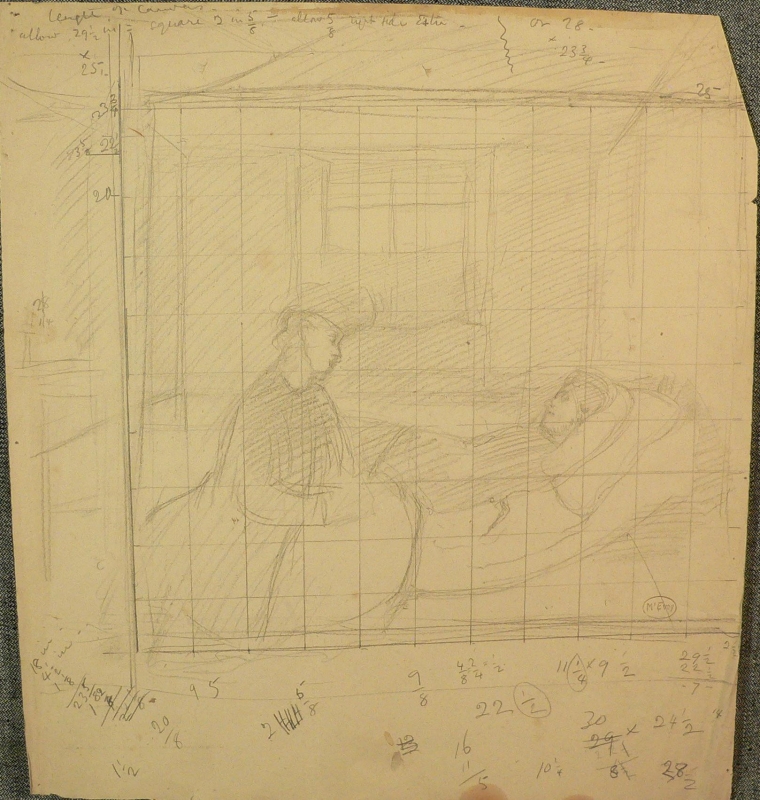 435 Sketch of two women, one convalescent