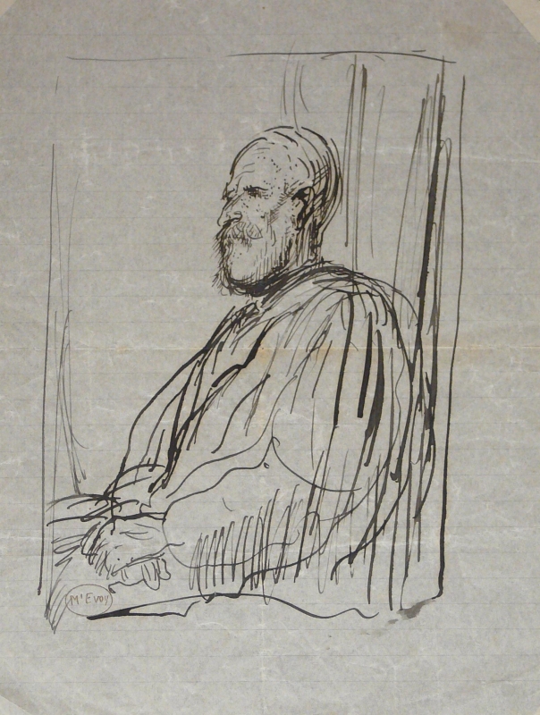 448 Profile sketch of a man, seated