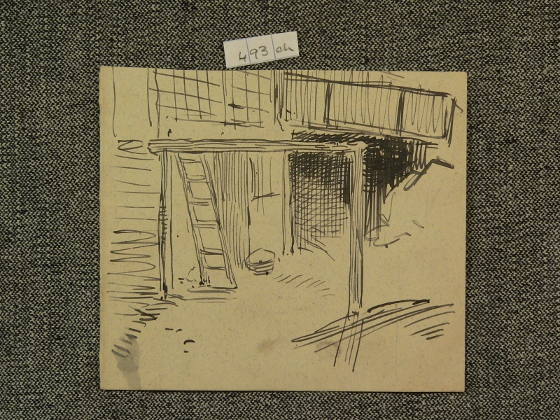 493ch   Courtyard,  ink sketch