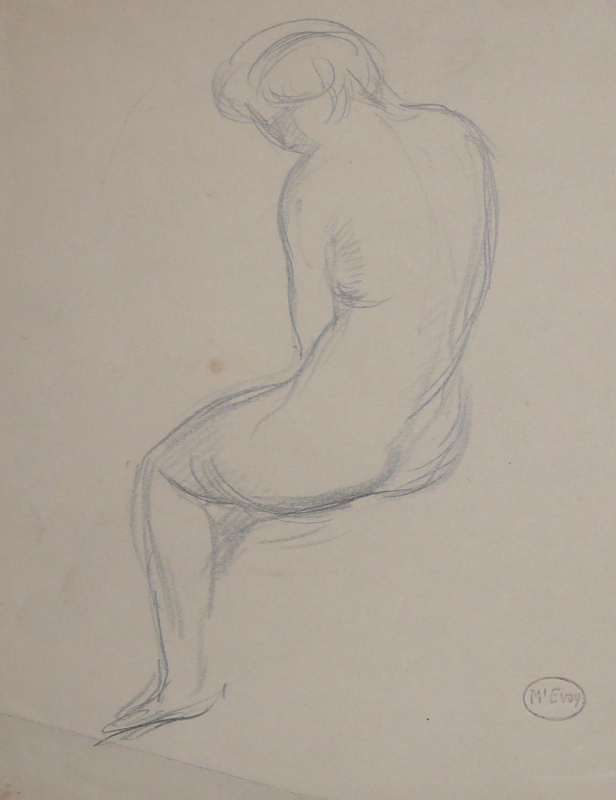 1153 Sketch of seated nude