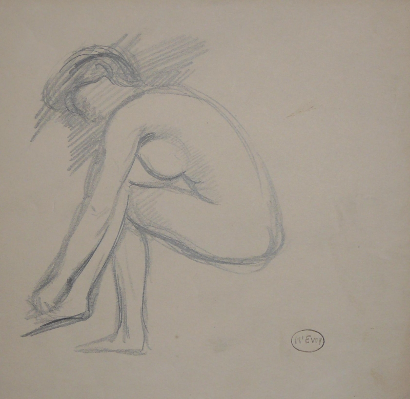 1154 Sketch of nude leaning down