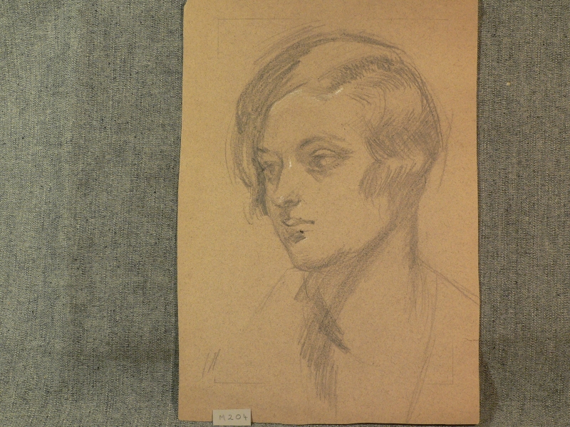 M 204  Pencil portrait of a young lady