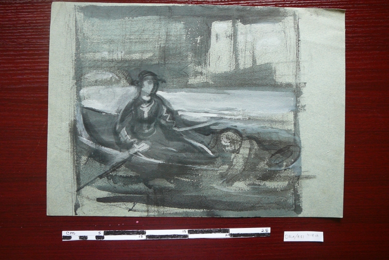 Lady & child in a rowboat    DRA/851 . . .652