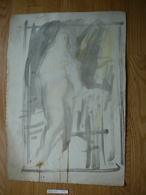 Standing nude faint watercolour