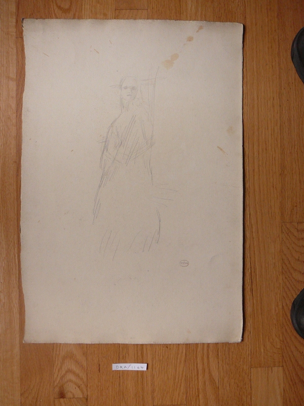 preliminary drawing lady 3/4 length