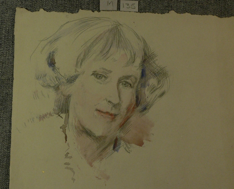 Pencil & watercolour portrait of a lady