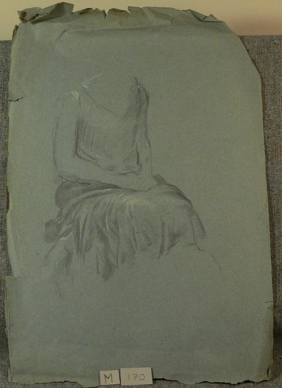 Drapery study, seated lady