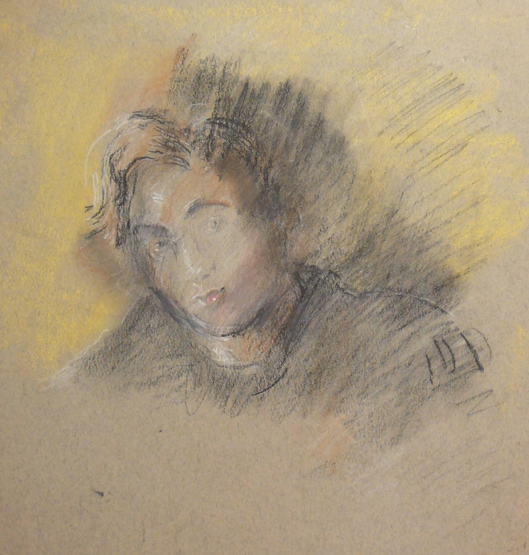 pastel portrait of a lady