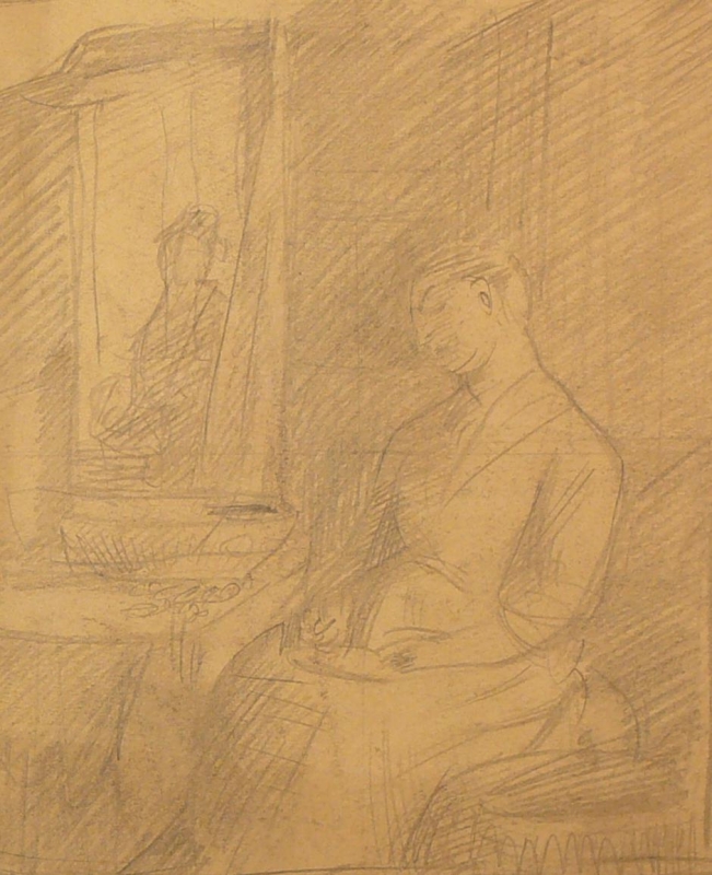 Seated lady, hands resting in her lap