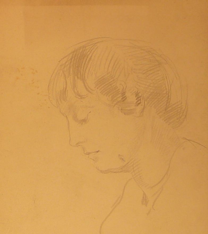 Portrait study of a lady, in profile