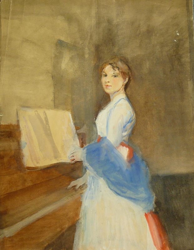 M 46.   Lady standing at the piano