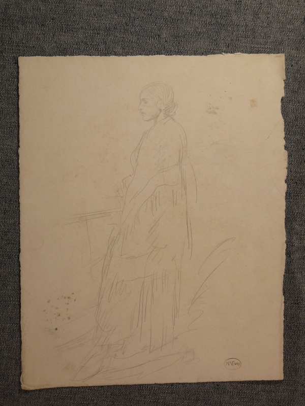 164ch pencil study of a standing lady . (Anais?)