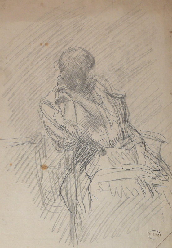 177ch . pencil study of a seated lady