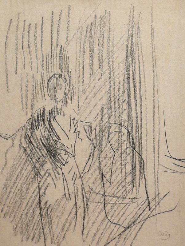 186ch sketch of a lady standing in an interior