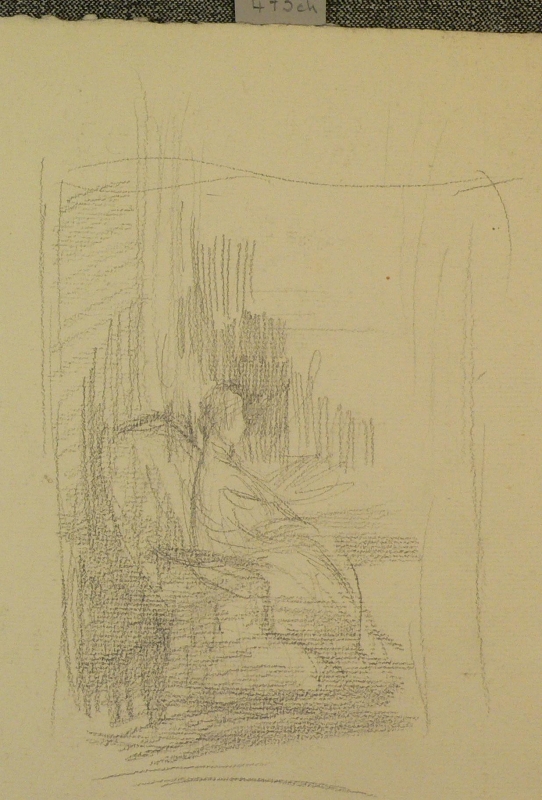 473 ch  sketch for a painting of a seated lady