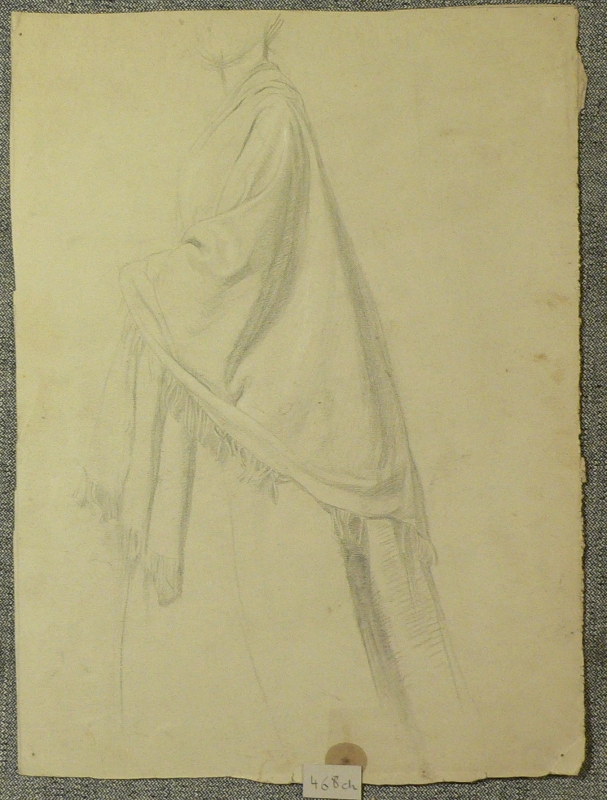 468ch .   drapery study lady with a shawl