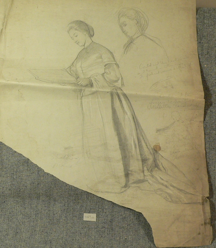 469ch . Large sheet with two figure studies