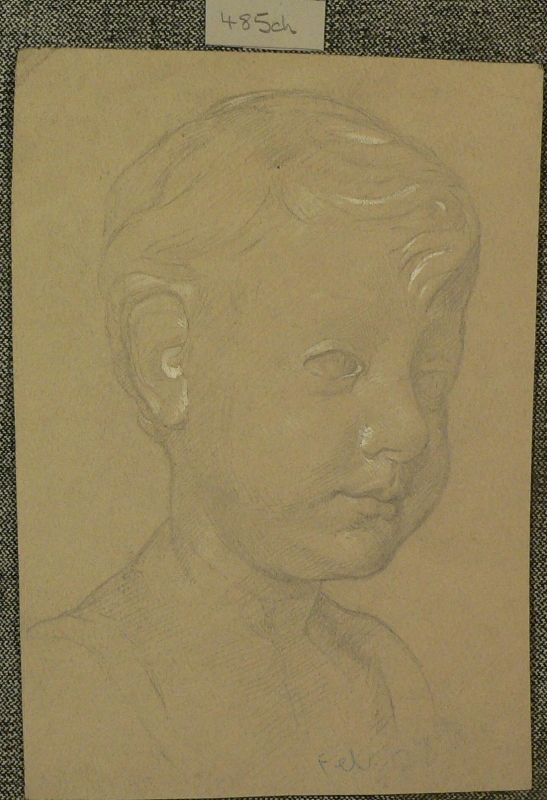 485ch .  Drawing;  sculpture of a child's head