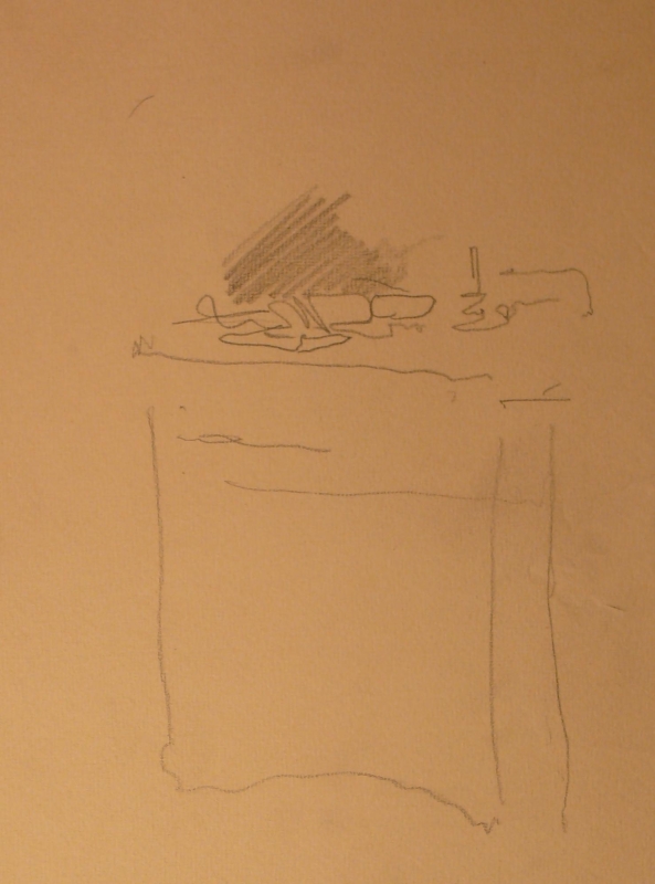 231ch quick sketch  corner of a desk (directors Barings Bank/?)