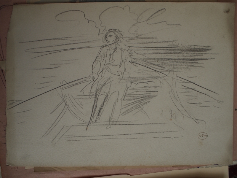 girl in a skiff.   Baring?    Lambay ?